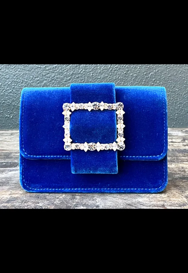 Vintage Diamond Buckle Velvet Evening Bag — additional photo 4