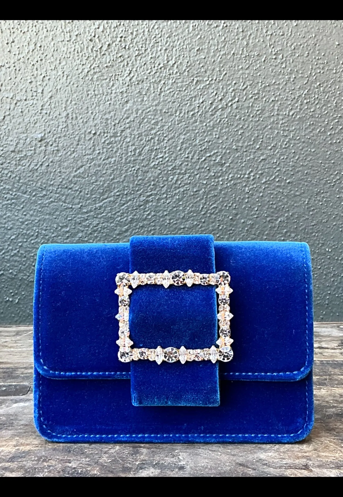 Vintage Diamond Buckle Velvet Evening Bag — additional photo 2