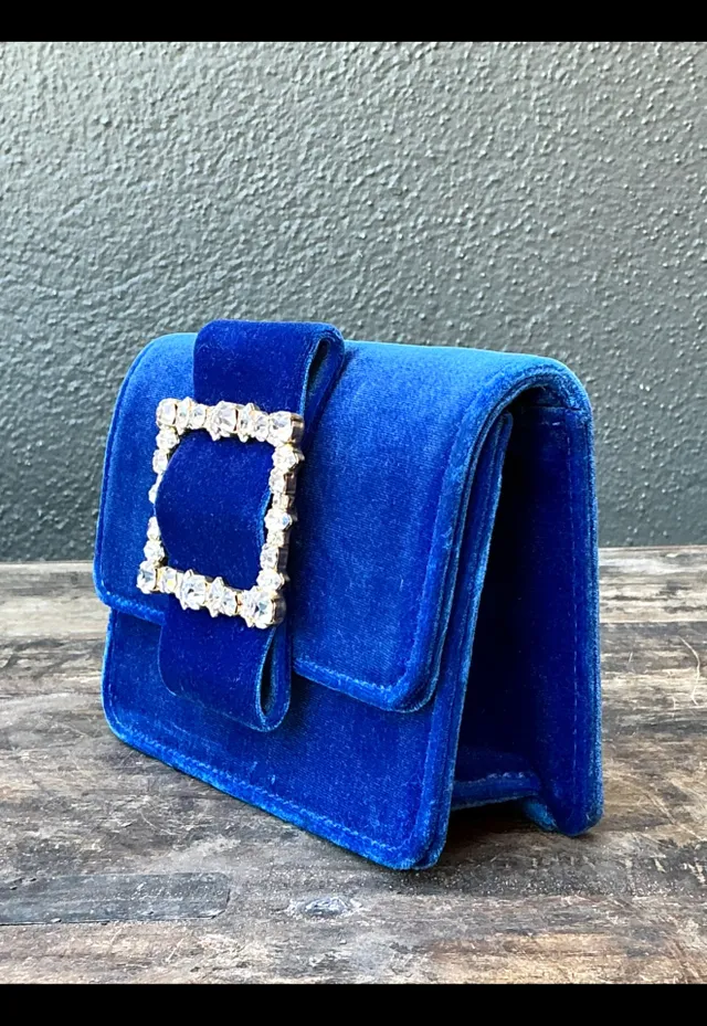 Vintage Diamond Buckle Velvet Evening Bag — additional photo 3