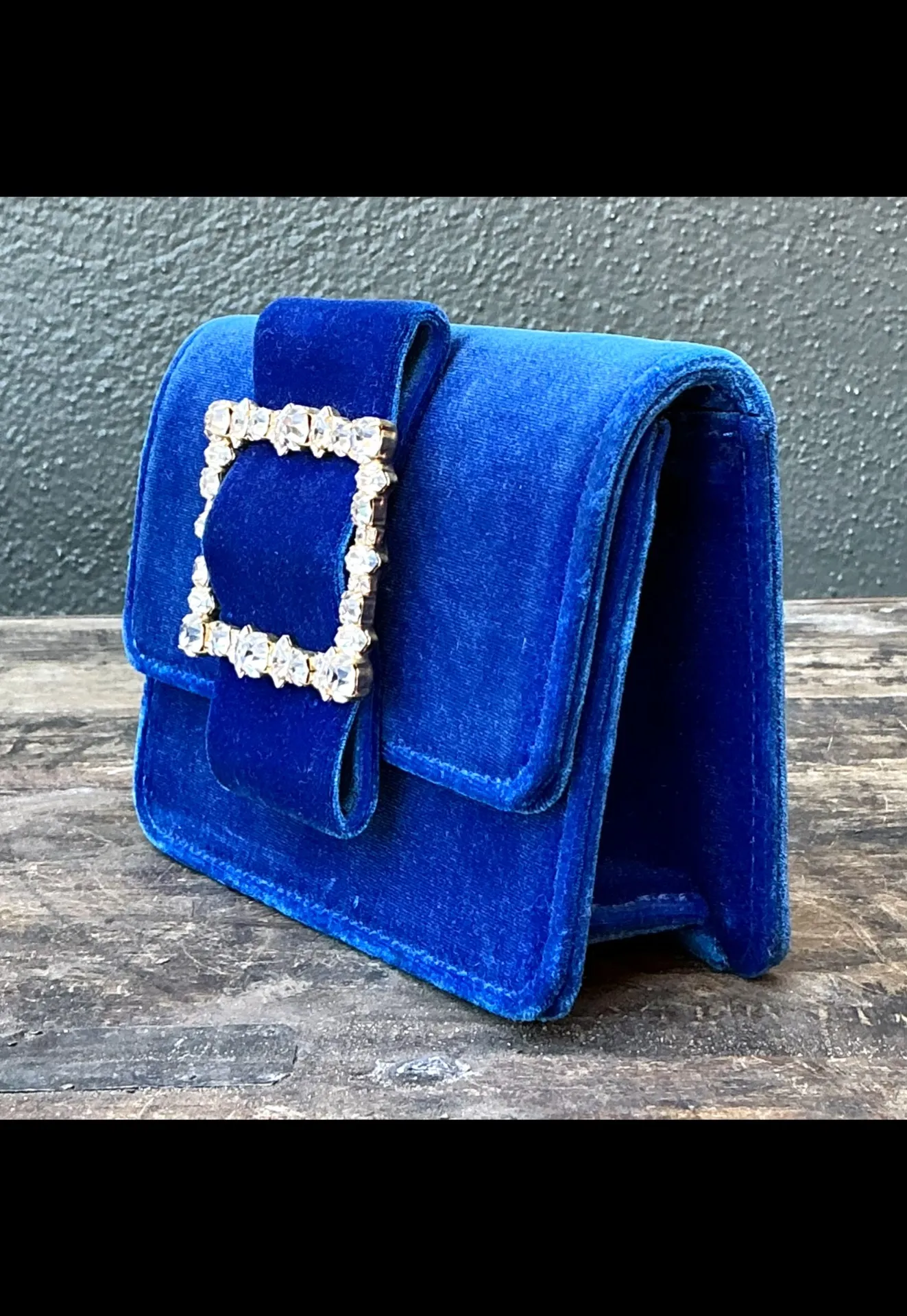 Vintage Diamond Buckle Velvet Evening Bag — additional photo 5