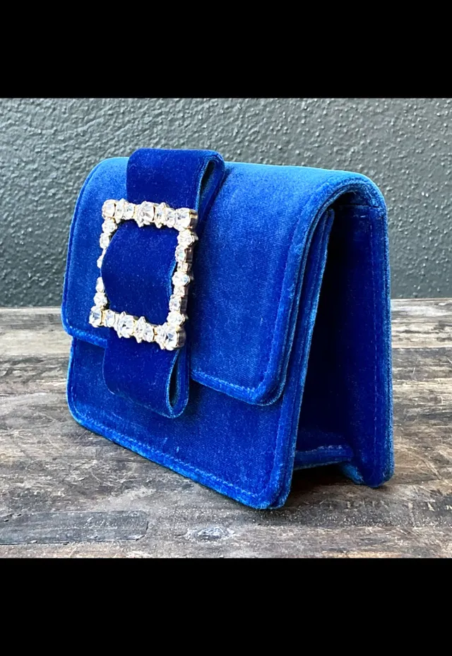 Vintage Diamond Buckle Velvet Evening Bag — additional photo 5