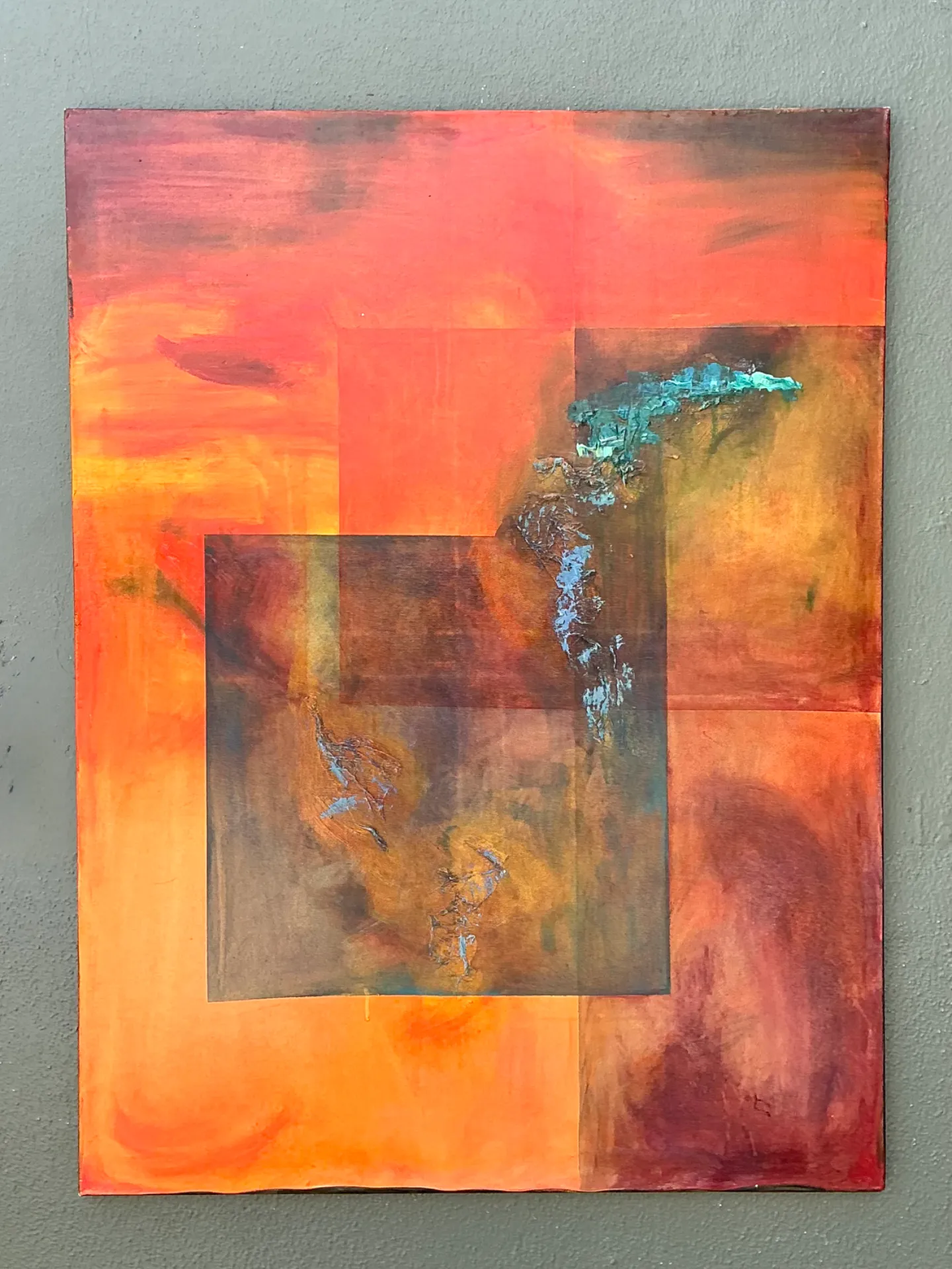 Vintage Abstract Expressionist Oil Painting on Canvas — additional photo 1