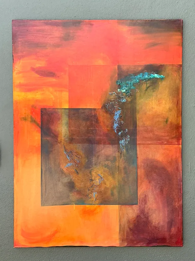 Vintage Abstract Expressionist Oil Painting on Canvas — additional photo 3