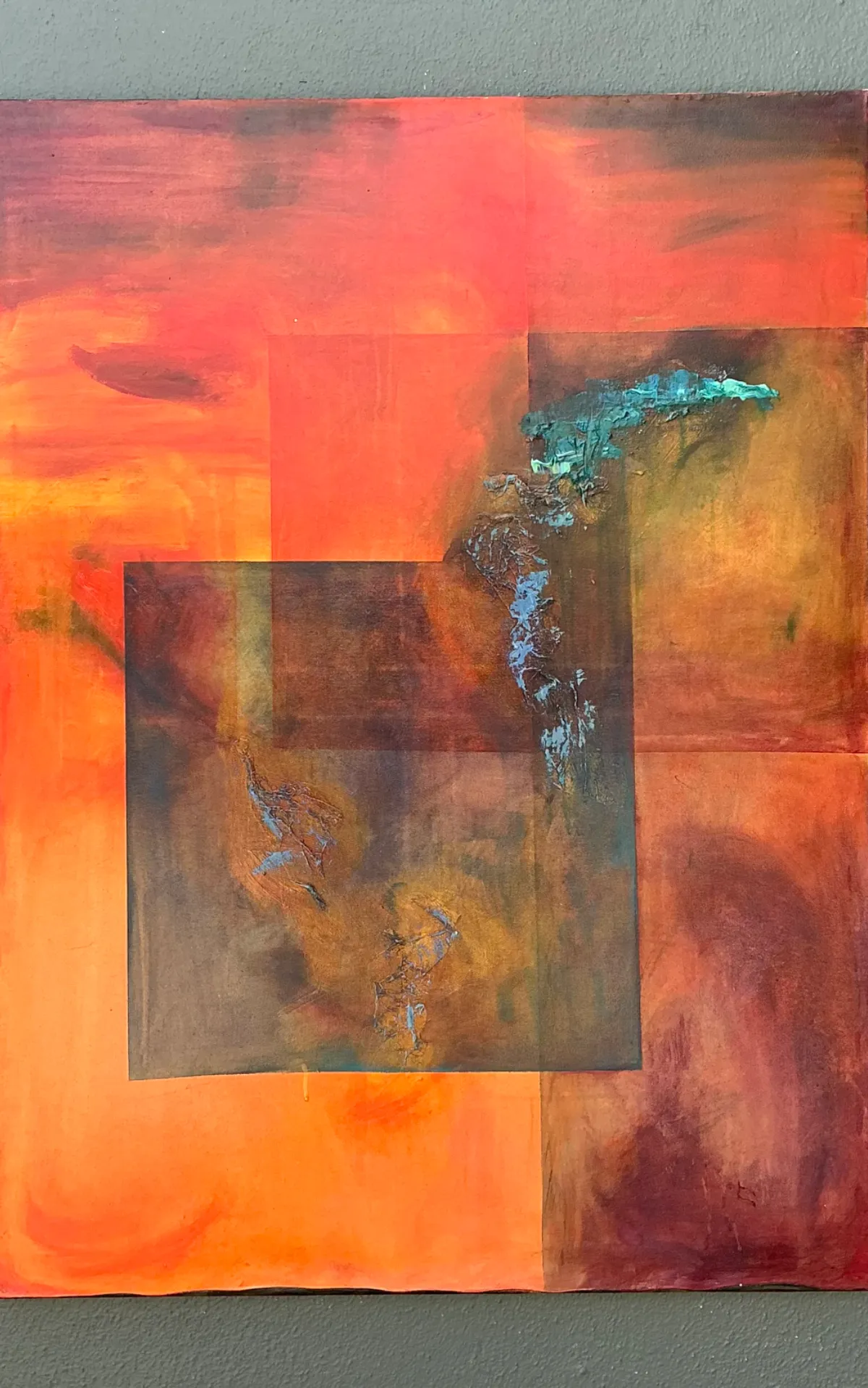 Vintage Abstract Expressionist Oil Painting on Canvas — additional photo 2