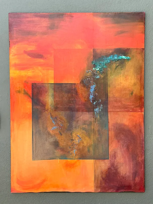 Vintage Abstract Expressionist Oil Painting on Canvas — additional photo 4