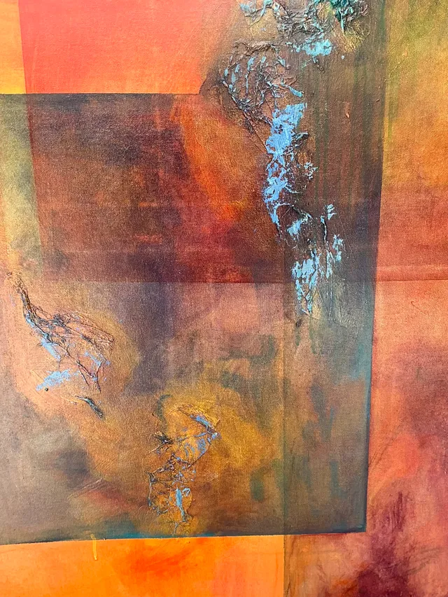 Vintage Abstract Expressionist Oil Painting on Canvas — additional photo 8