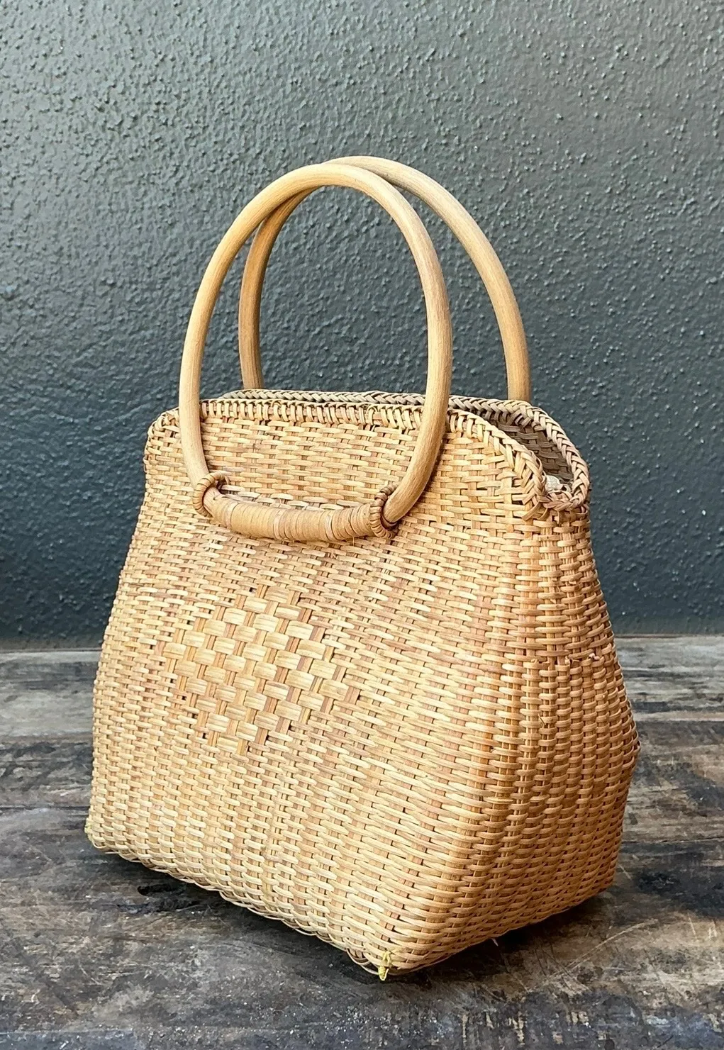 Vintage Woven Rattan Handbag — additional photo 4