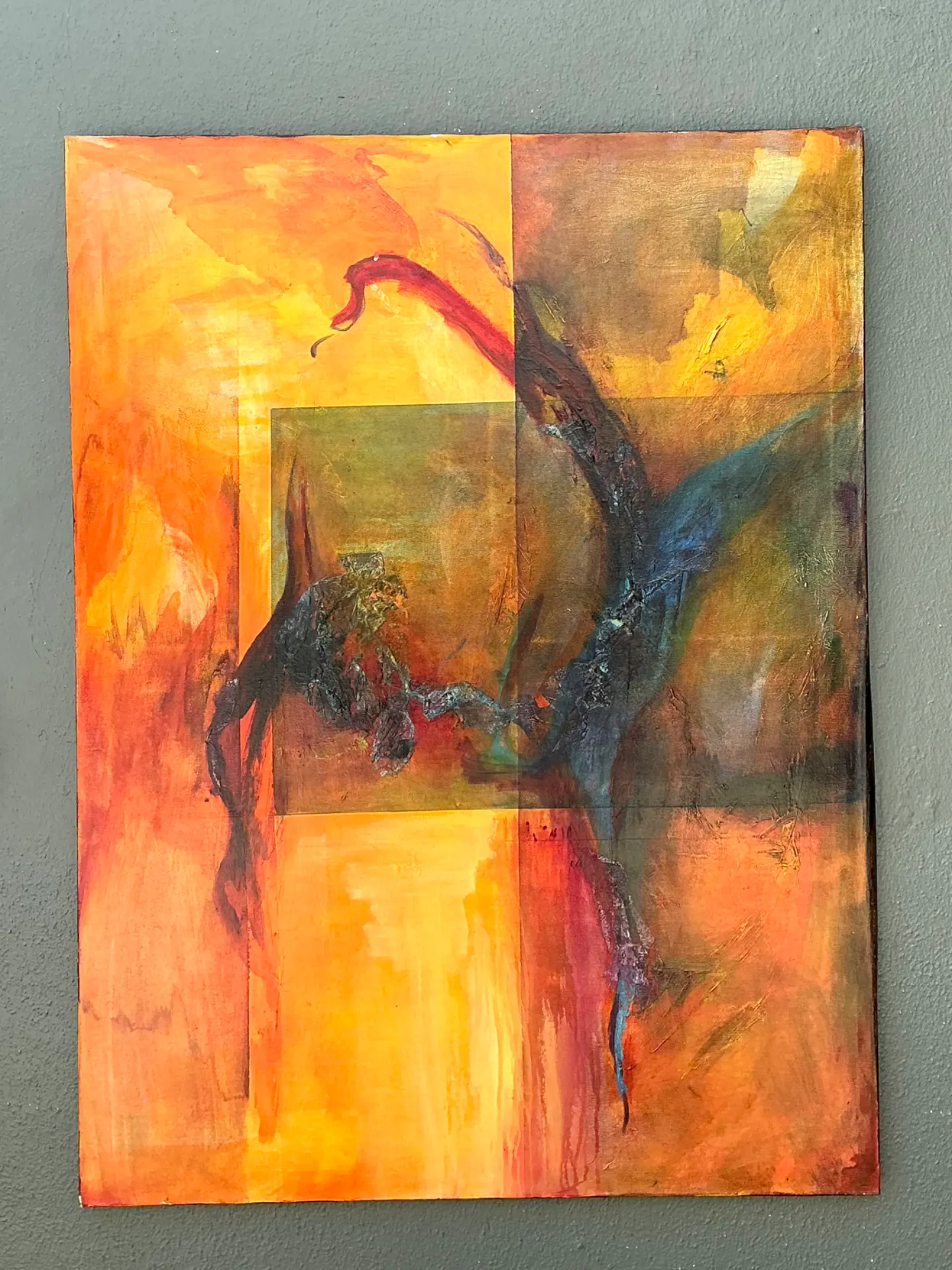 Vintage Abstract Expressionist Oil Painting on Canvas — additional photo 2