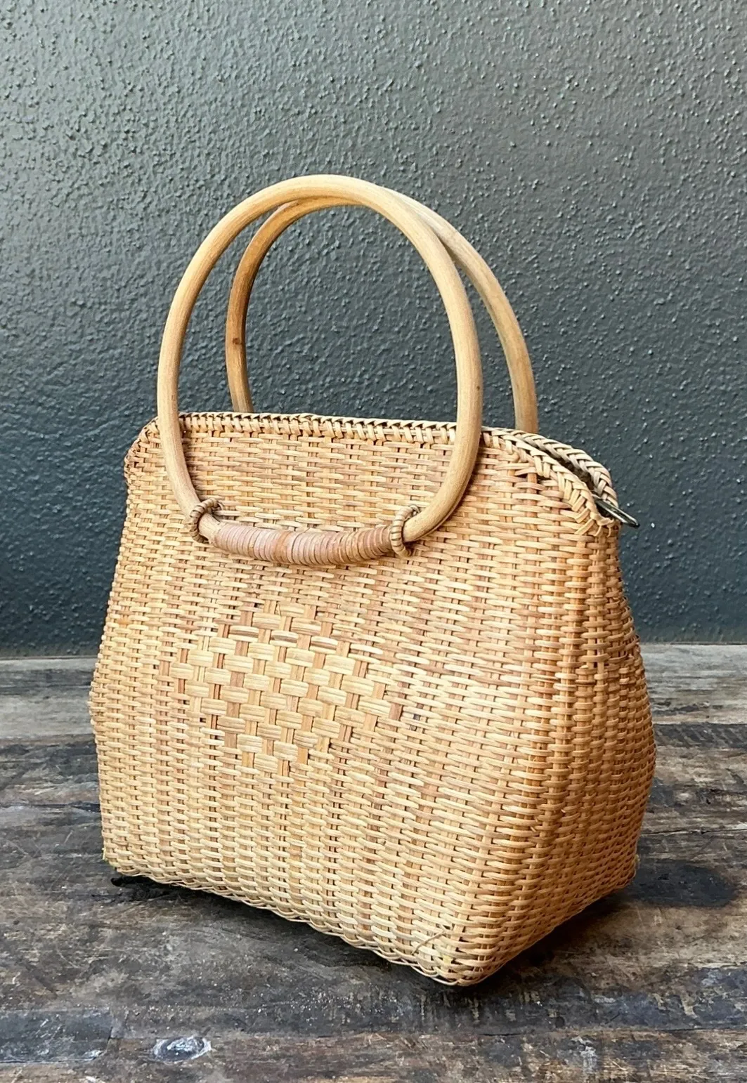 Vintage Woven Rattan Handbag — additional photo 2