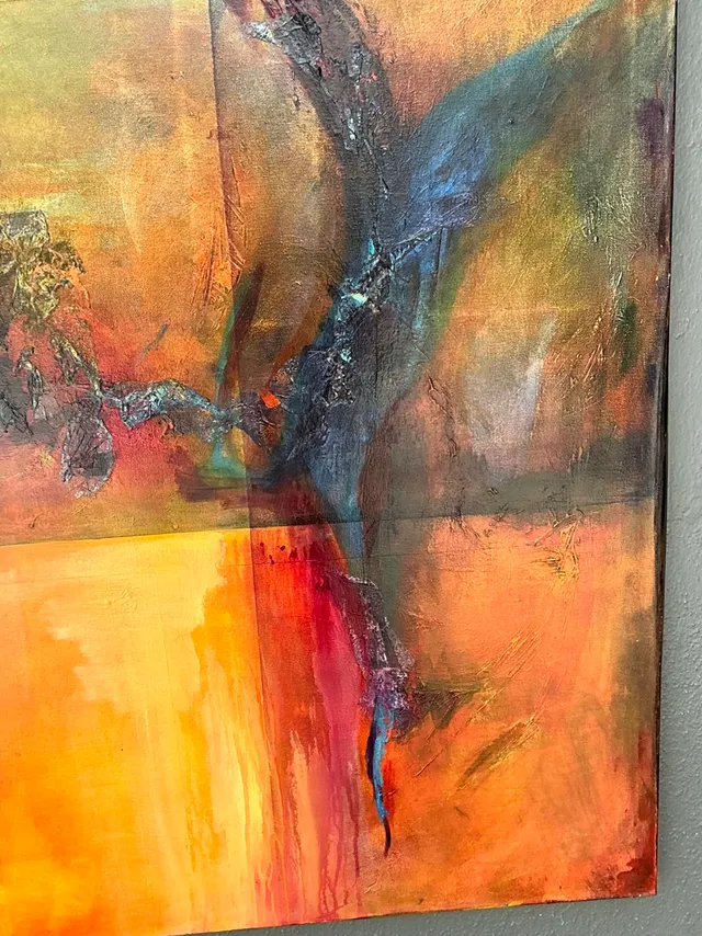 Vintage Abstract Expressionist Oil Painting on Canvas — additional photo 5
