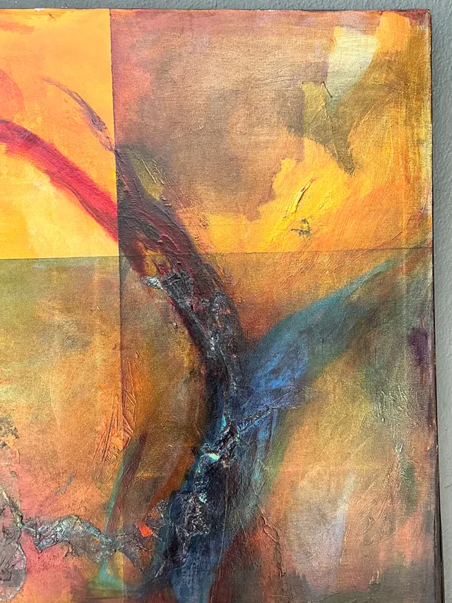 Vintage Abstract Expressionist Oil Painting on Canvas — additional photo 7