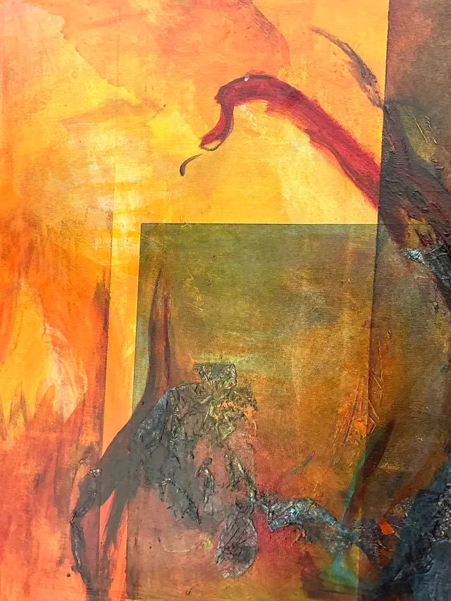Vintage Abstract Expressionist Oil Painting on Canvas — additional photo 3