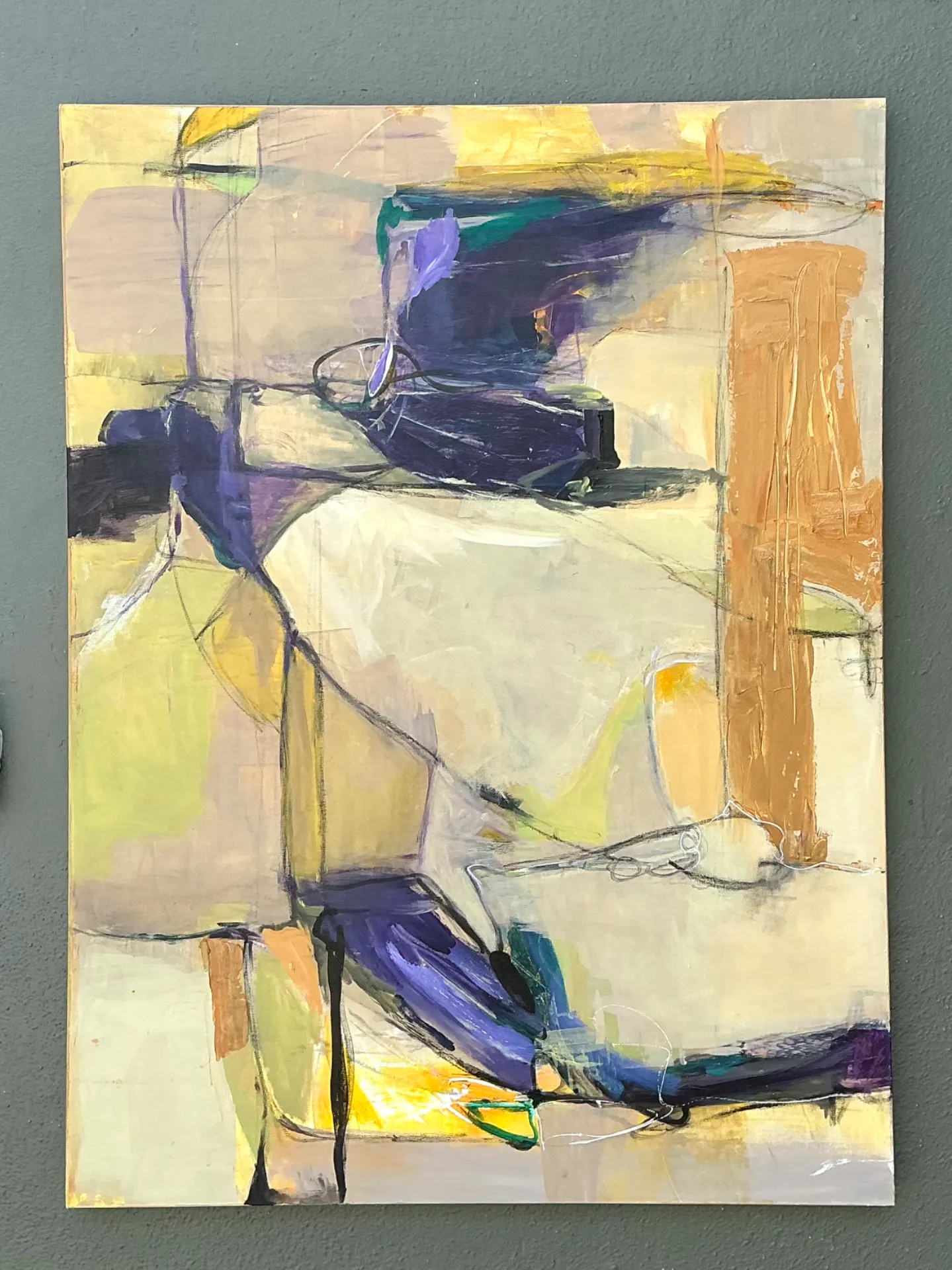 Vintage Abstract Expressionist Oil Painting on Canvas — additional photo 1