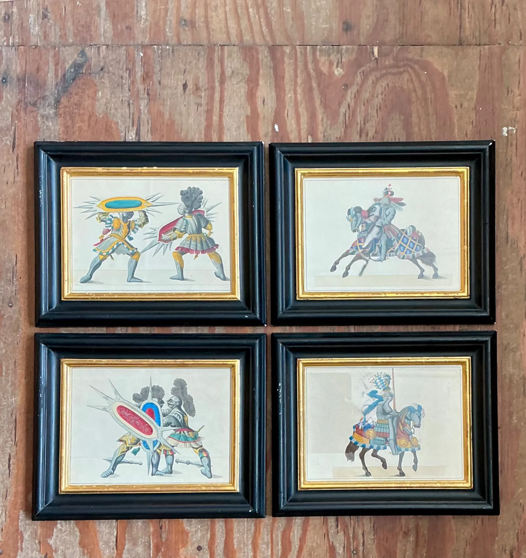 Vintage Medieval Knight Prints in Black Frames - Set of 4 — additional photo 7