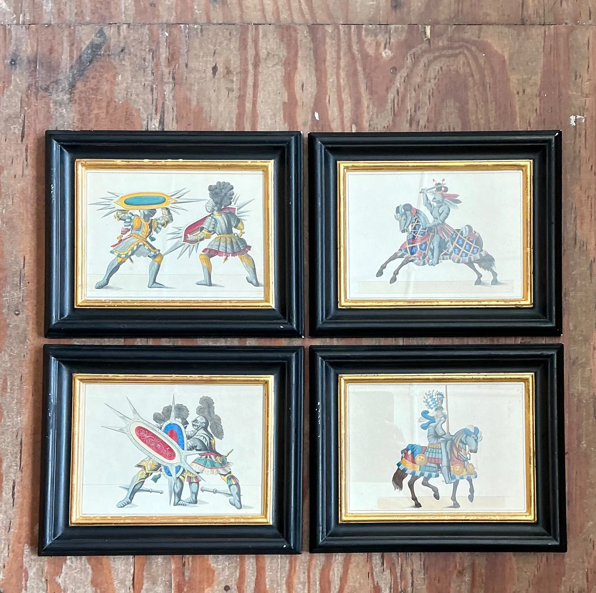 Vintage Medieval Knight Prints in Black Frames - Set of 4 — additional photo 6