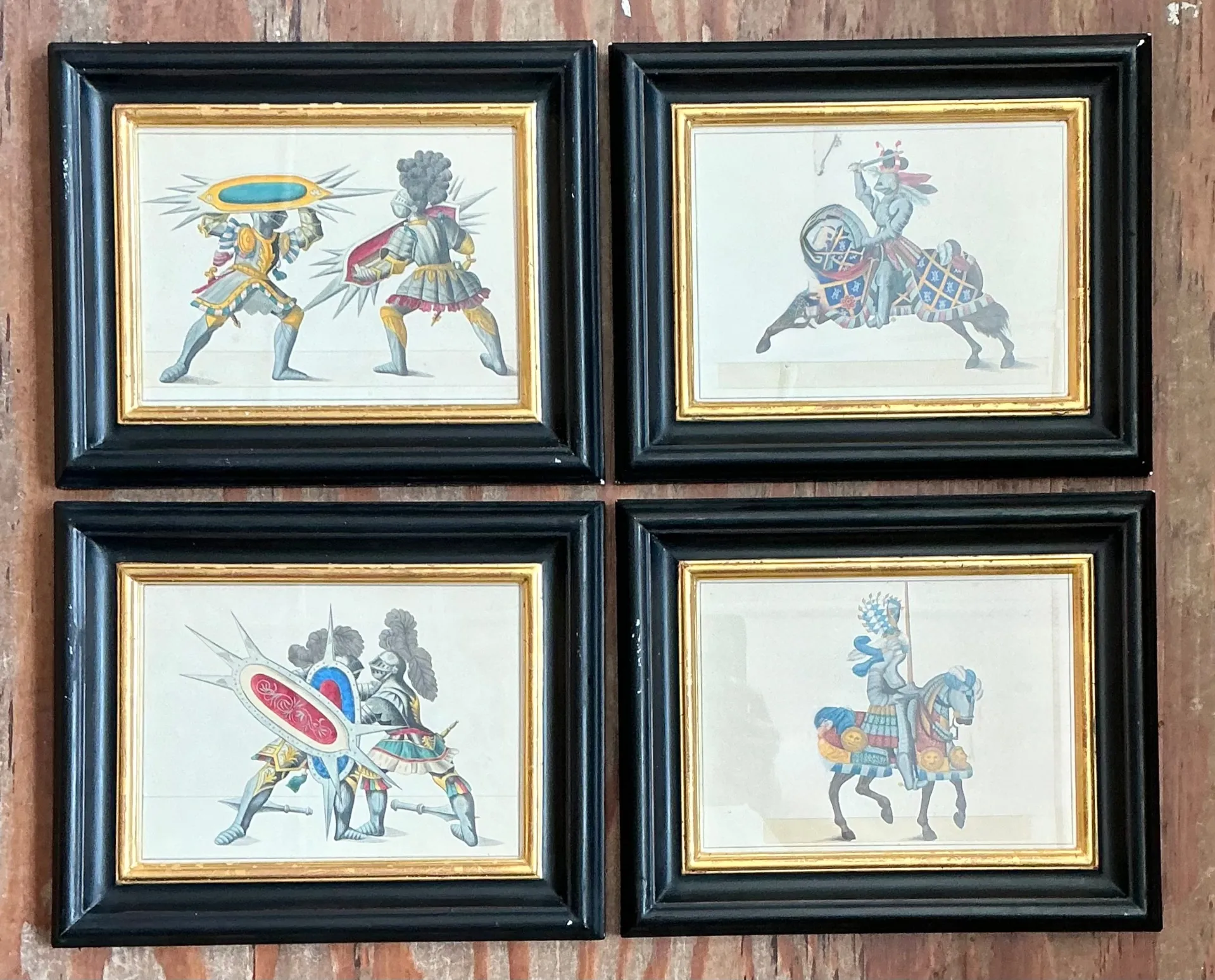 Vintage Medieval Knight Prints in Black Frames - Set of 4 — additional photo 5