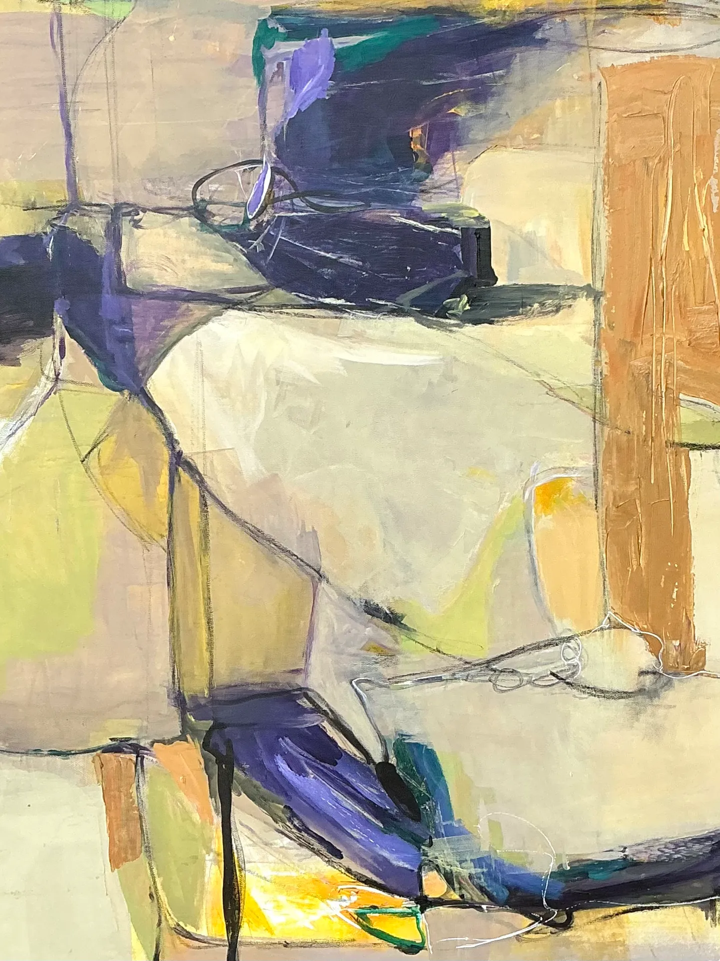 Vintage Abstract Expressionist Oil Painting on Canvas — additional photo 3