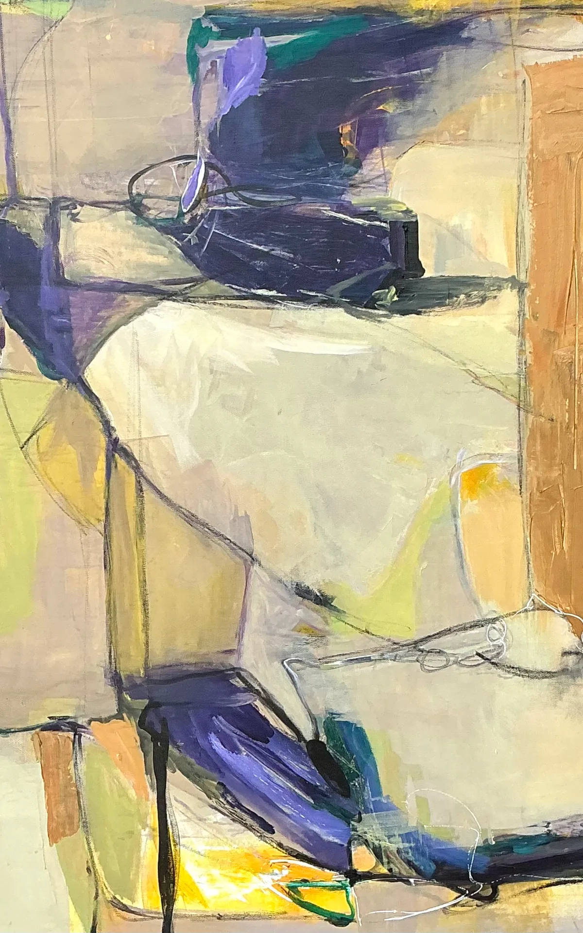 Vintage Abstract Expressionist Oil Painting on Canvas — additional photo 3