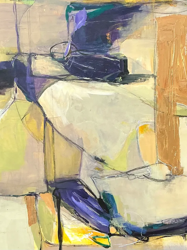 Vintage Abstract Expressionist Oil Painting on Canvas — additional photo 3