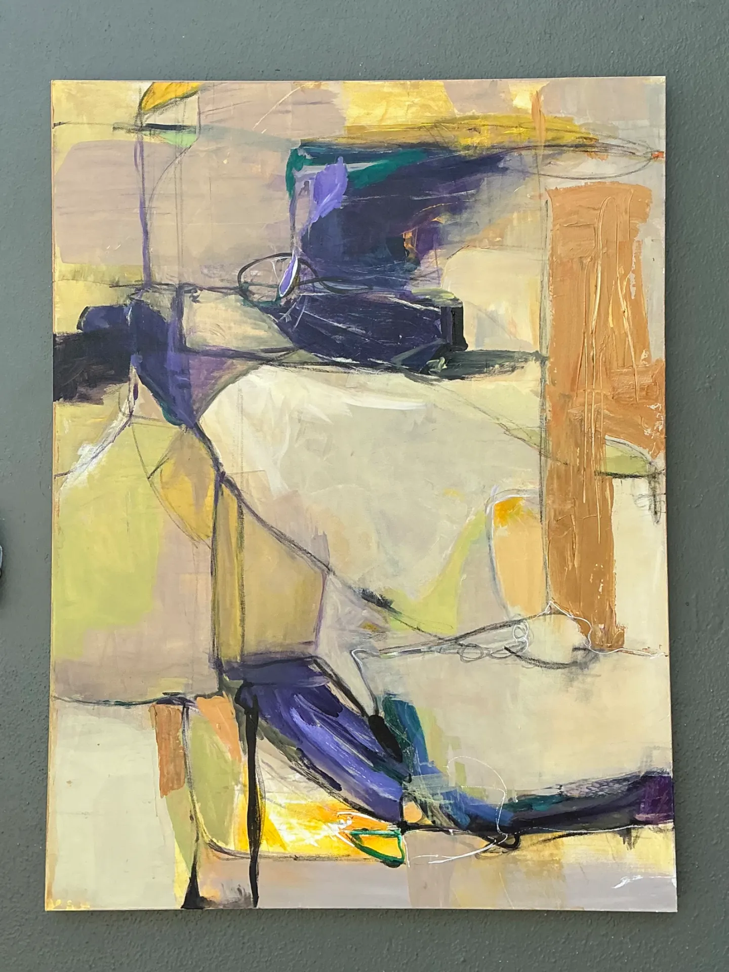 Vintage Abstract Expressionist Oil Painting on Canvas — additional photo 2