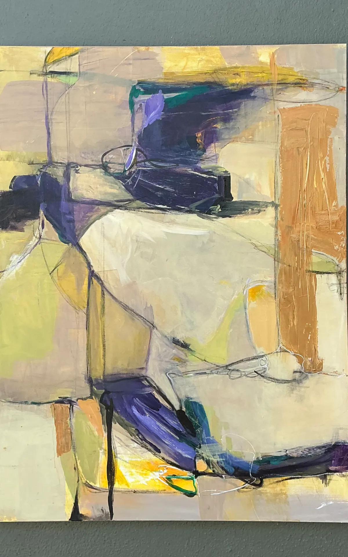 Vintage Abstract Expressionist Oil Painting on Canvas — additional photo 2