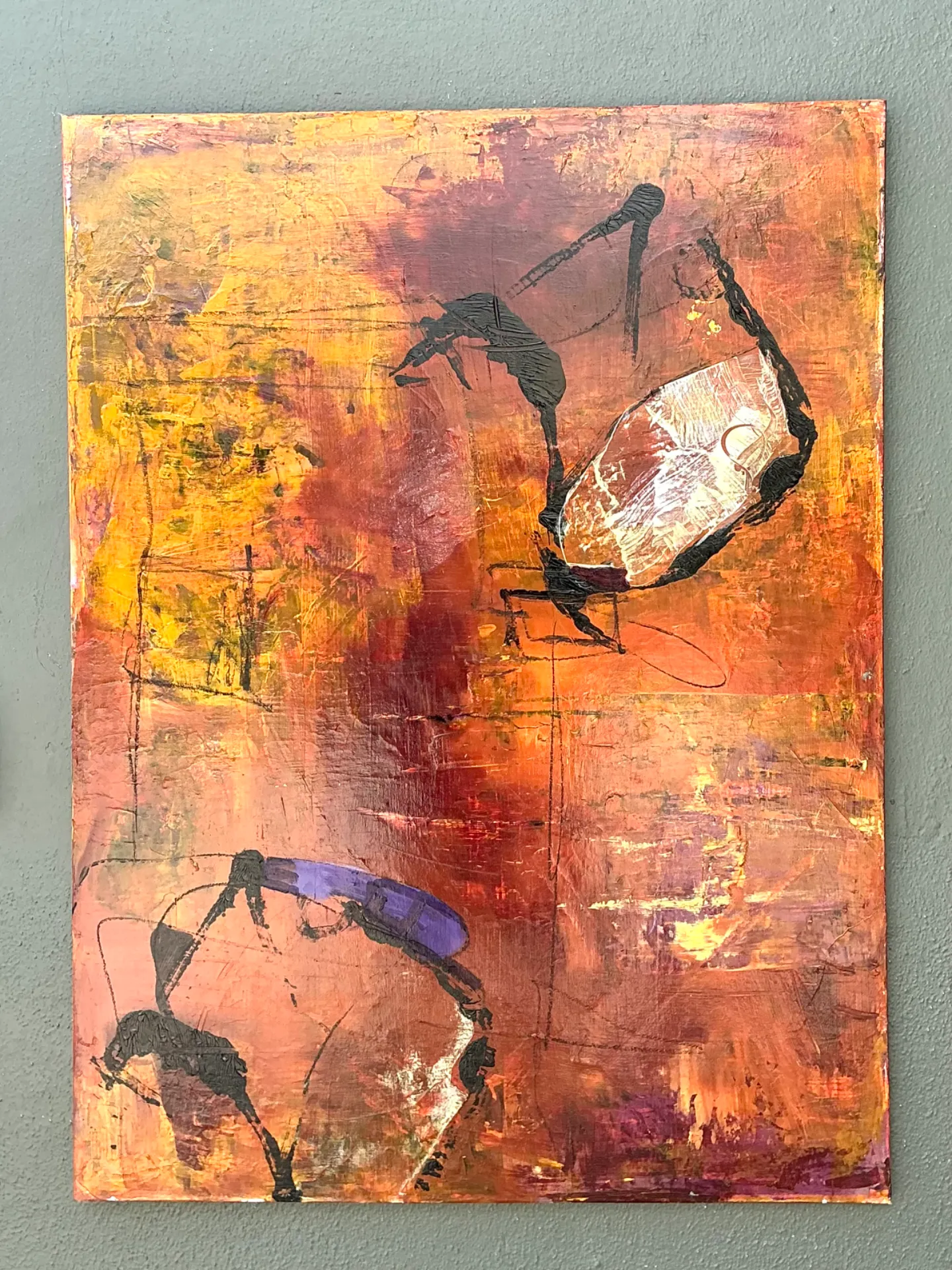 Vintage Abstract Expressionist Oil Painting on Canvas — additional photo 6
