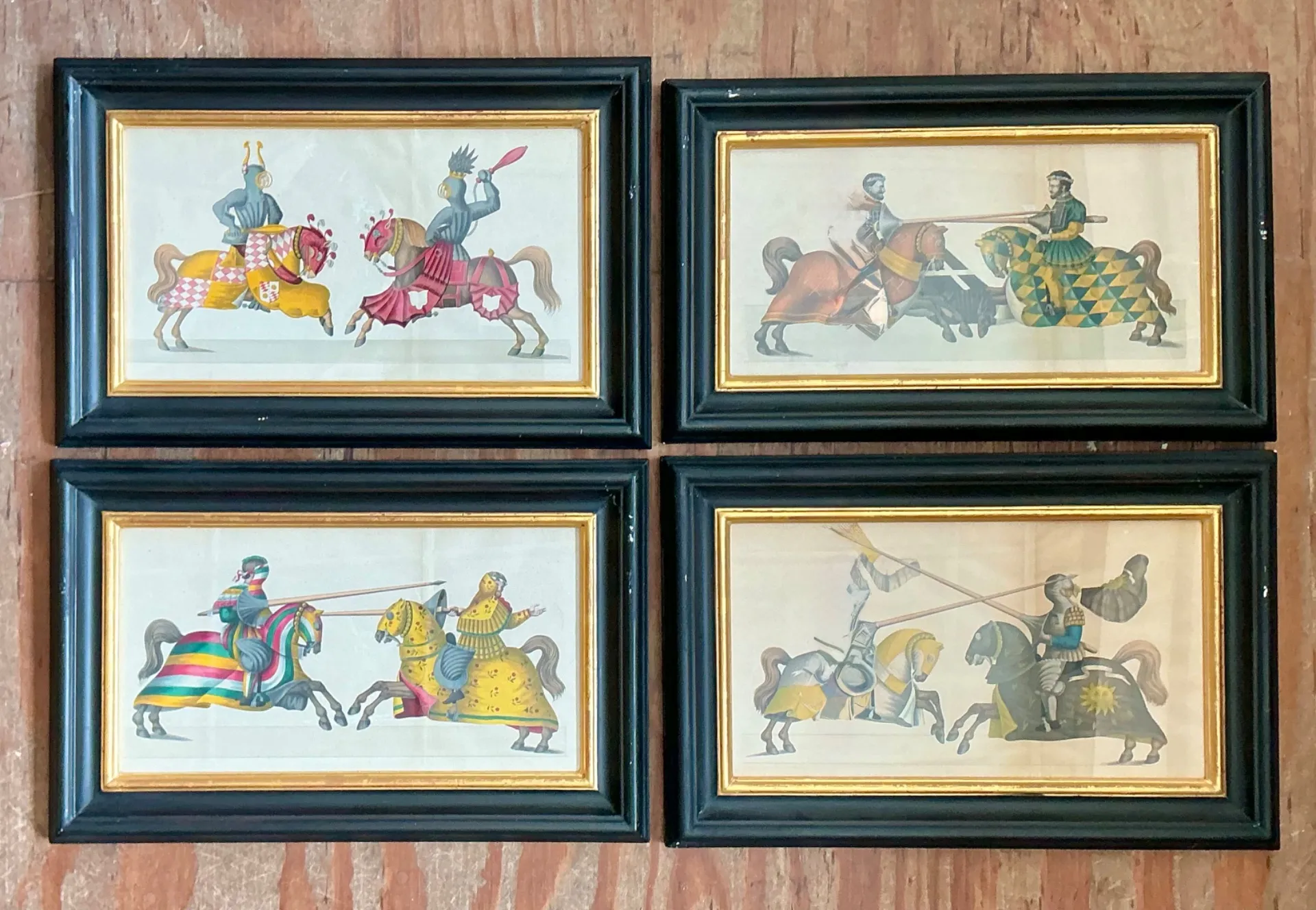 Vintage Medieval Knight Prints in Black Frames - Set of 4 — additional photo 4
