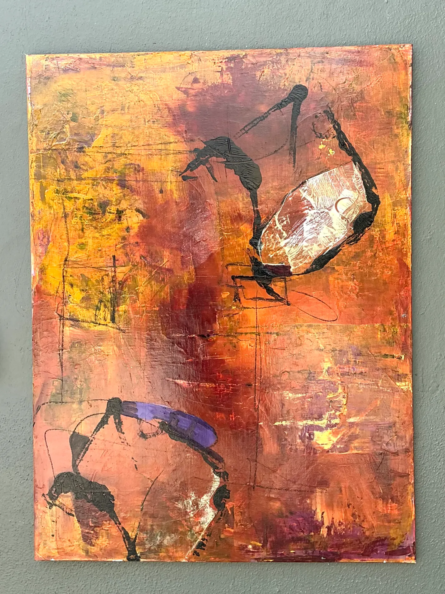Vintage Abstract Expressionist Oil Painting on Canvas — additional photo 5
