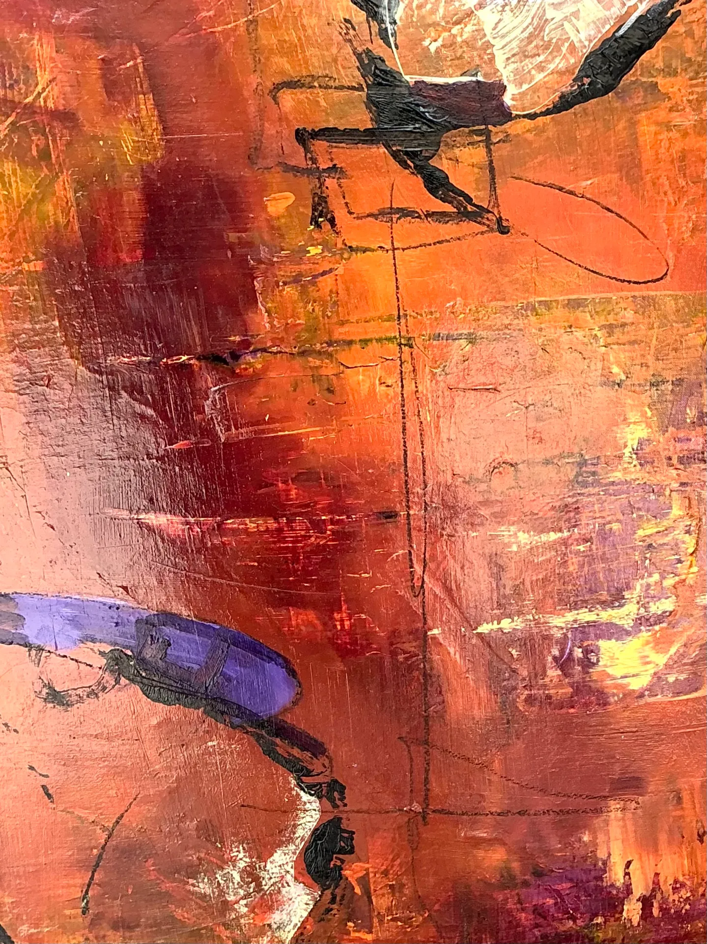 Vintage Abstract Expressionist Oil Painting on Canvas — additional photo 4