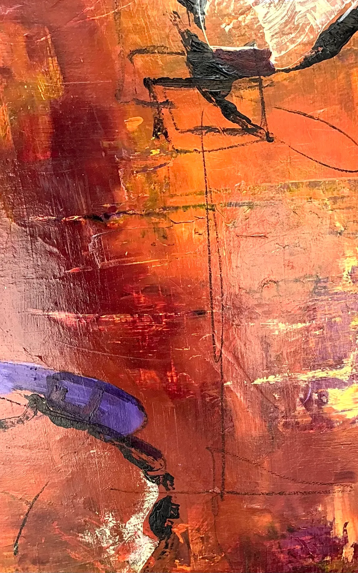 Vintage Abstract Expressionist Oil Painting on Canvas — additional photo 4