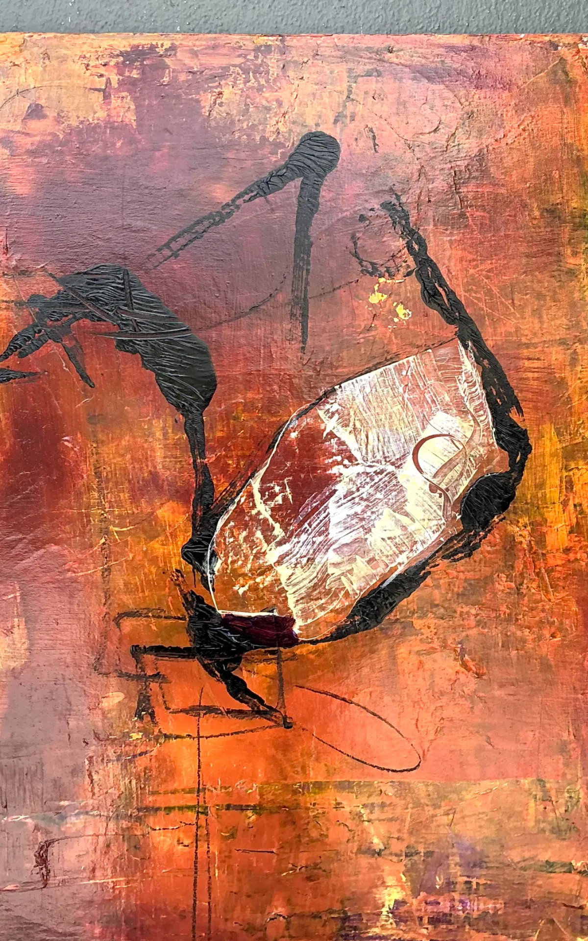 Vintage Abstract Expressionist Oil Painting on Canvas — additional photo 3