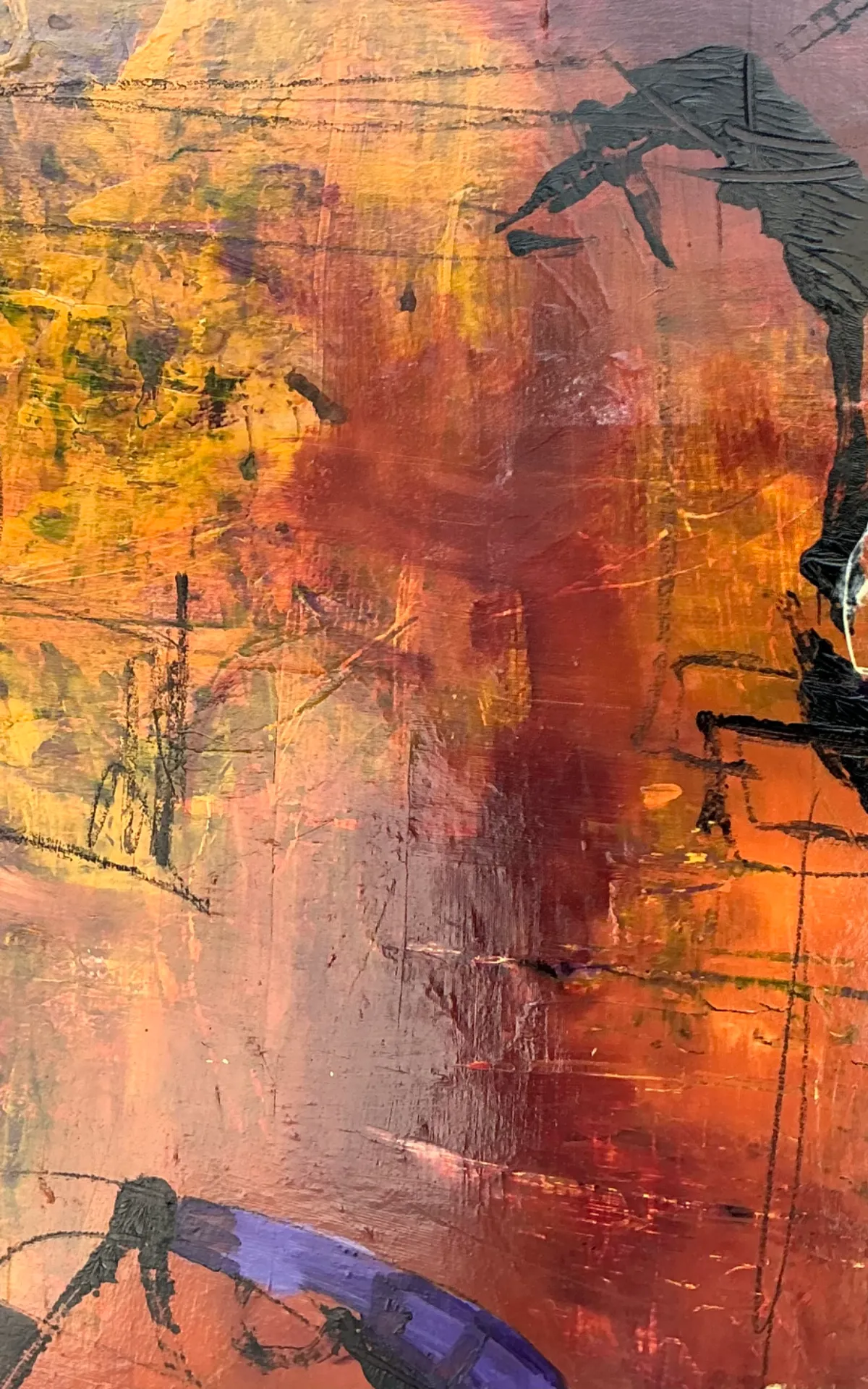Vintage Abstract Expressionist Oil Painting on Canvas — additional photo 2