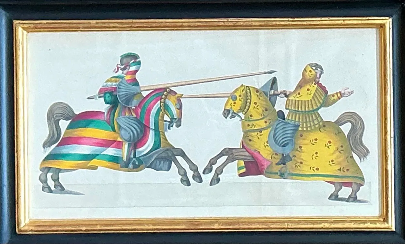 Vintage Medieval Knight Prints in Black Frames - Set of 4 — additional photo 3