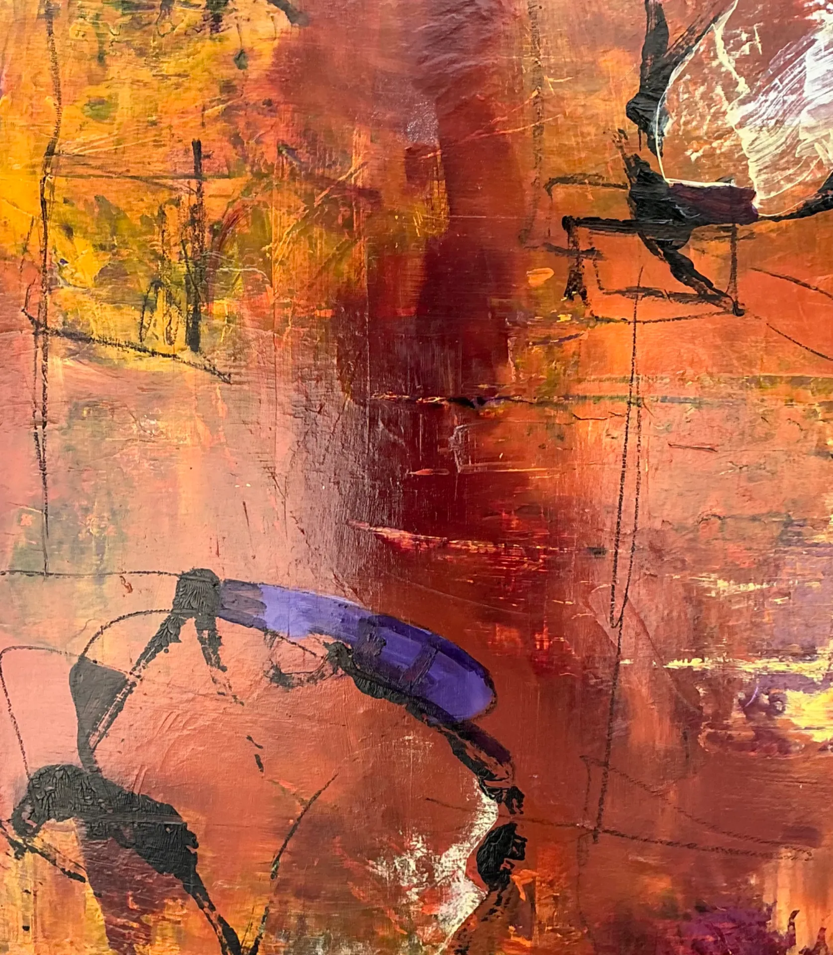 Vintage Abstract Expressionist Oil Painting on Canvas — additional photo 7