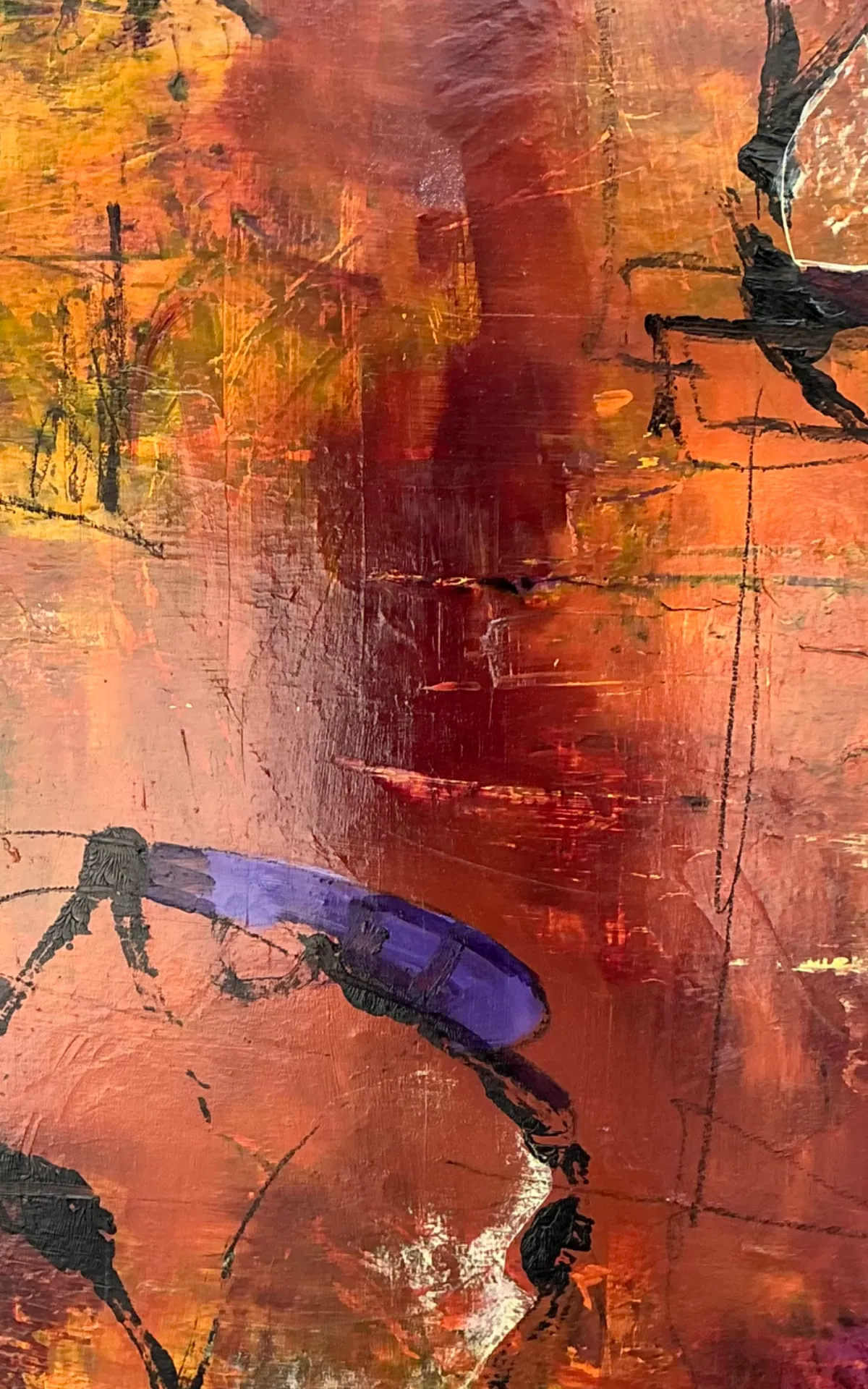 Vintage Abstract Expressionist Oil Painting on Canvas — additional photo 7