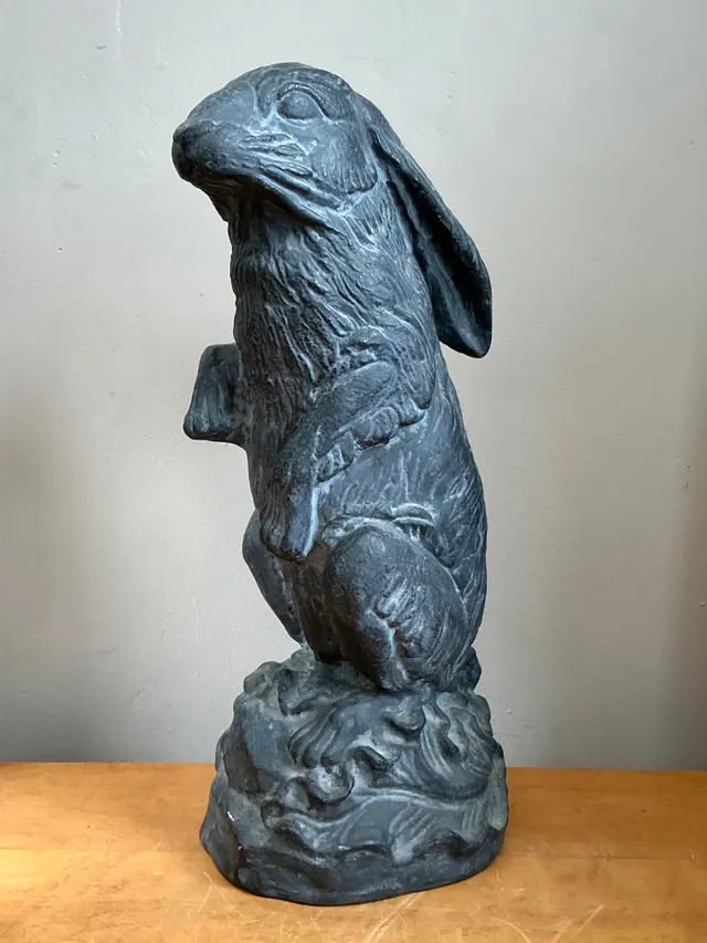 Vintage Cast Ecoplaster Rabbit Sculpture — additional photo 6