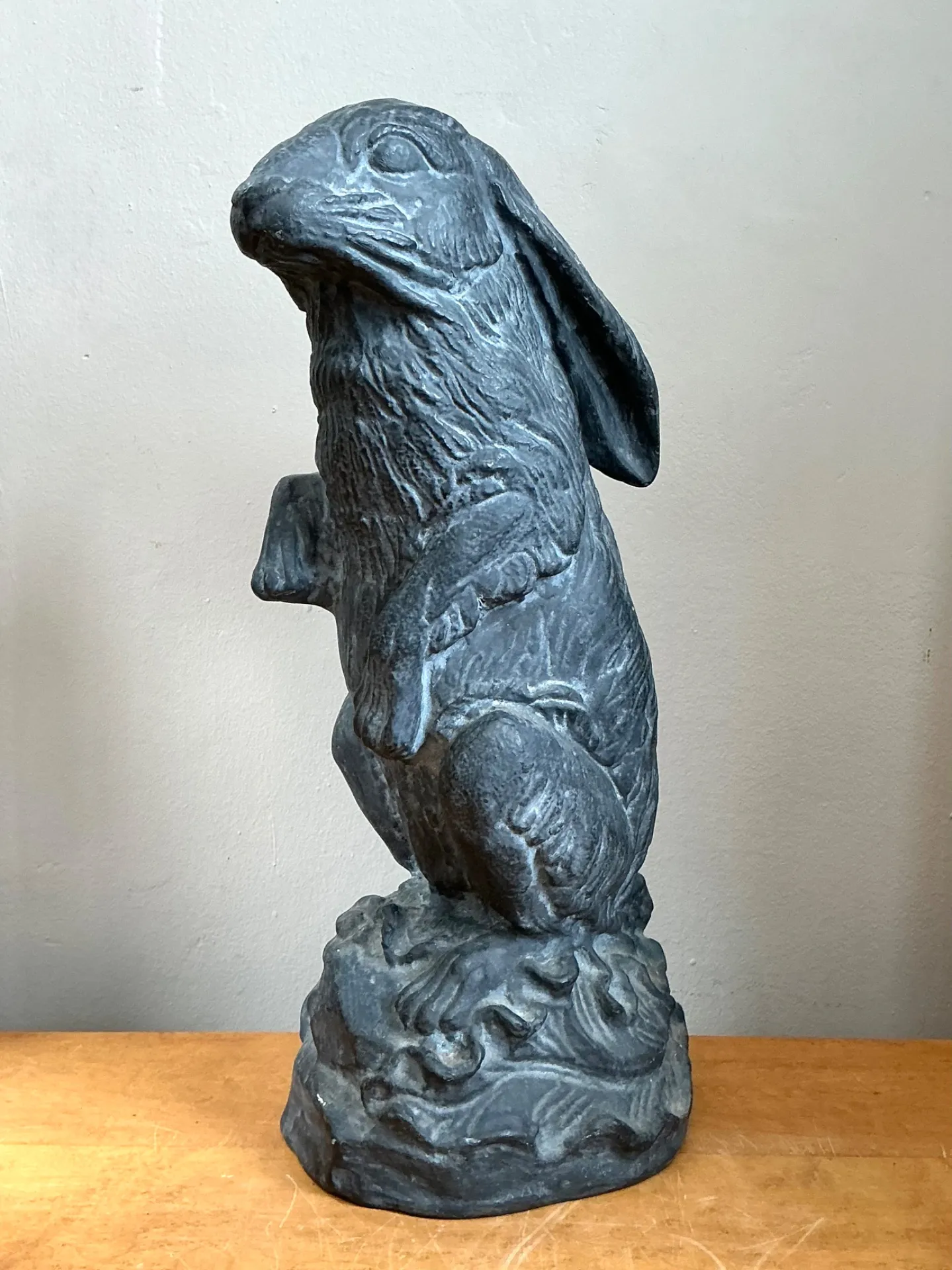 Vintage Cast Ecoplaster Rabbit Sculpture — additional photo 3