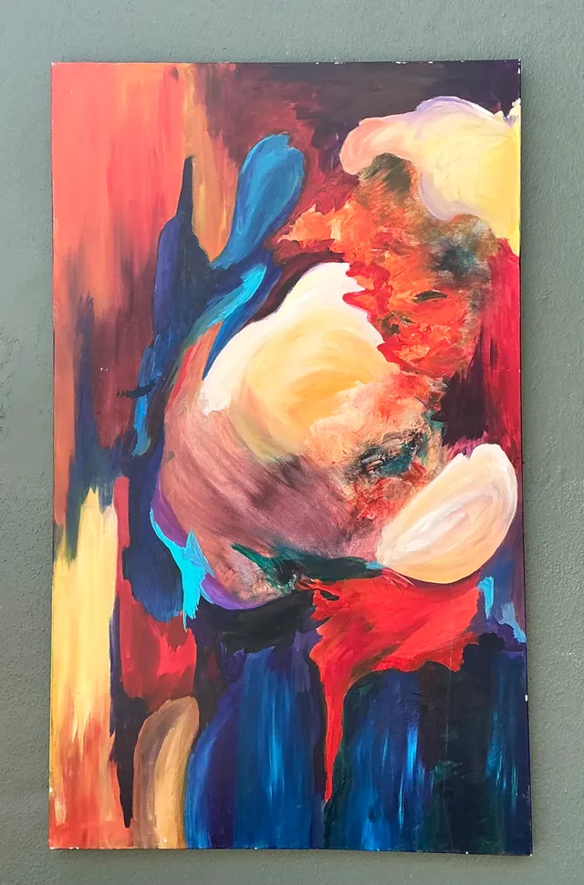 Vintage Abstract Expressionist Oil Painting on Canvas — additional photo 1