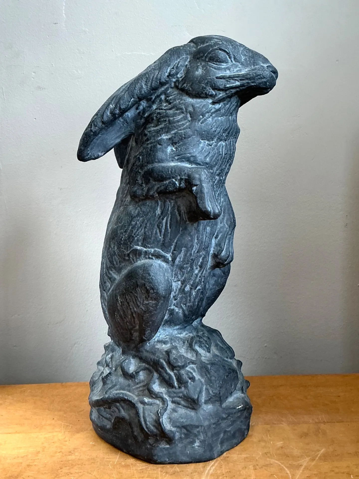 Vintage Cast Ecoplaster Rabbit Sculpture — additional photo 2