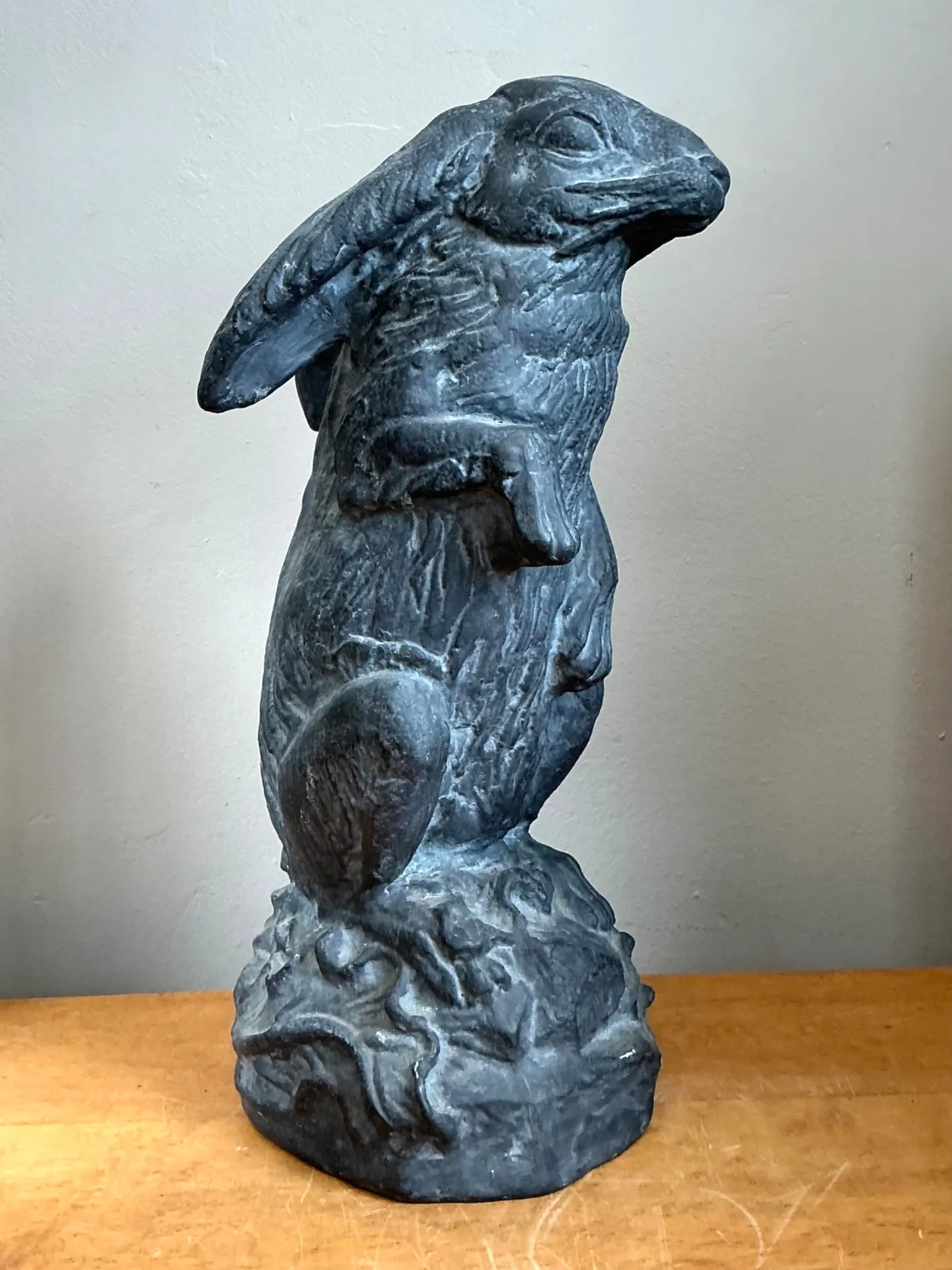Vintage Cast Ecoplaster Rabbit Sculpture — additional photo 4