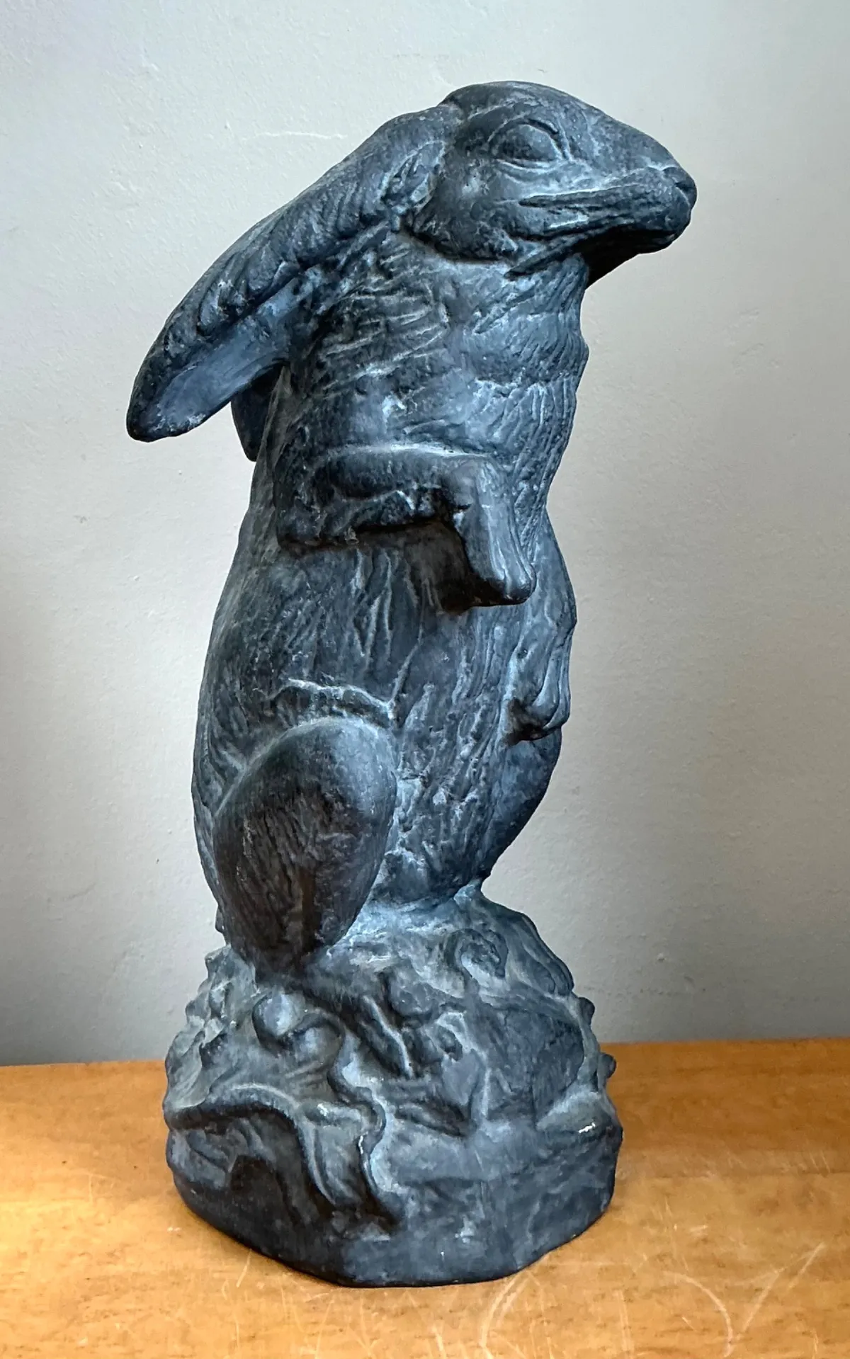 Vintage Cast Ecoplaster Rabbit Sculpture — additional photo 4