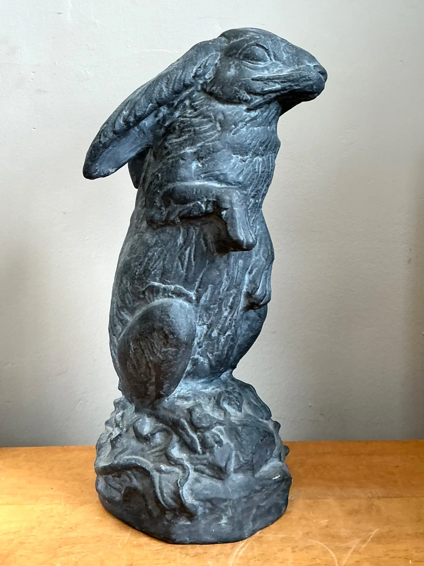 Vintage Cast Ecoplaster Rabbit Sculpture — additional photo 5