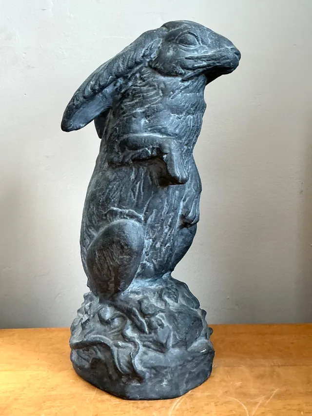 Vintage Cast Ecoplaster Rabbit Sculpture — additional photo 5