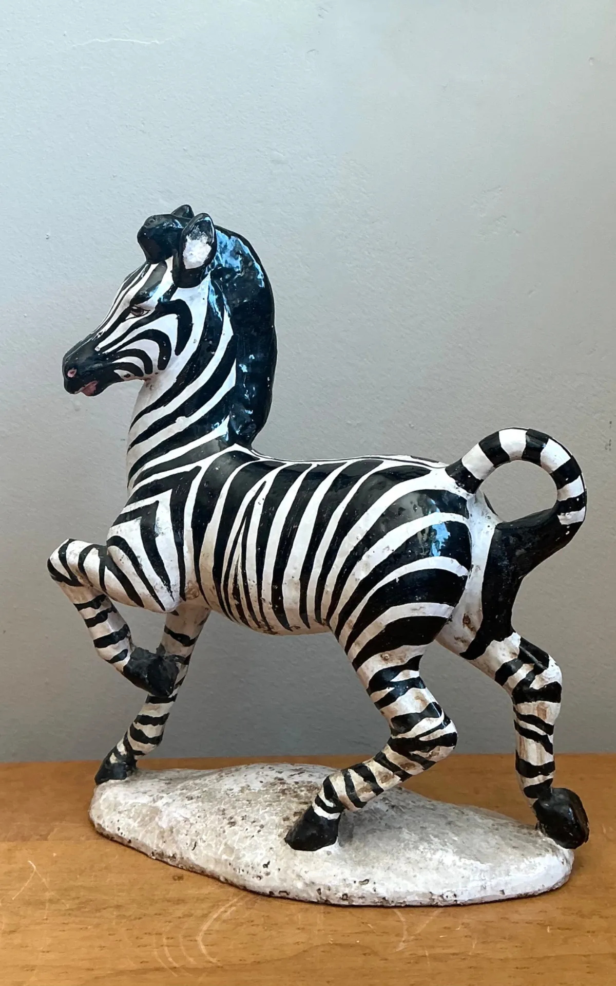 Vintage Italian Ceramic Zebra Sculpture — additional photo 2