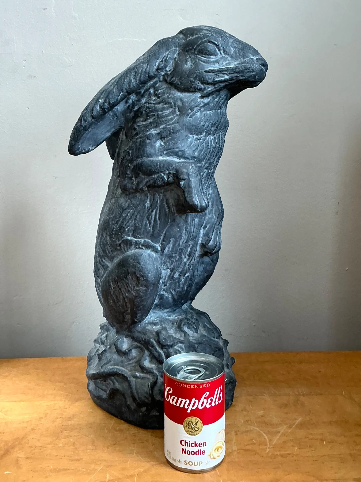 Vintage Cast Ecoplaster Rabbit Sculpture — additional photo 1