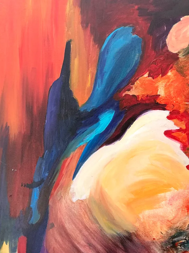 Vintage Abstract Expressionist Oil Painting on Canvas — additional photo 4