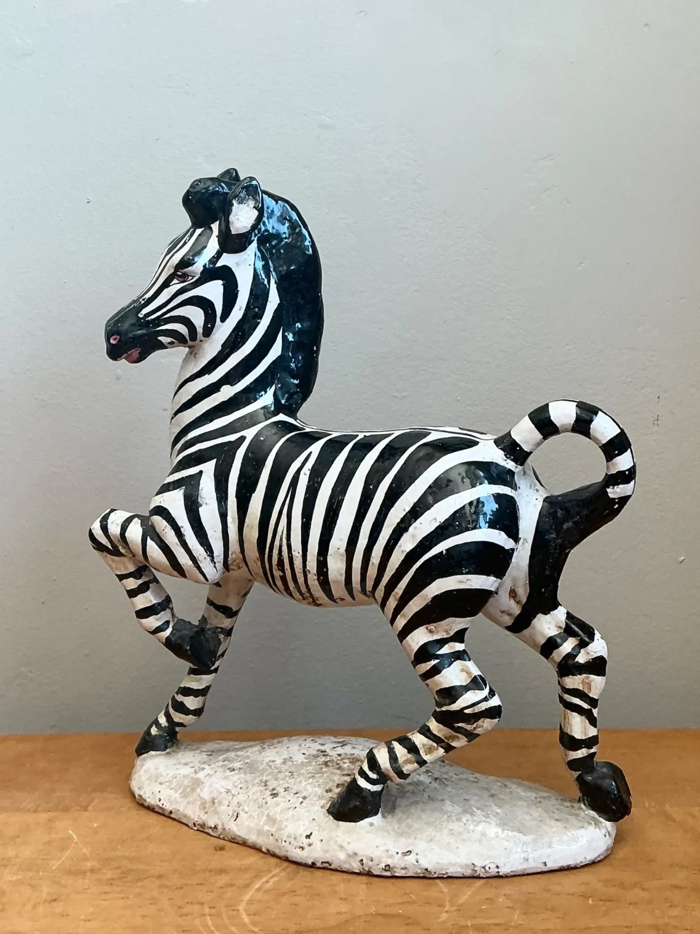 Vintage Italian Ceramic Zebra Sculpture — additional photo 6