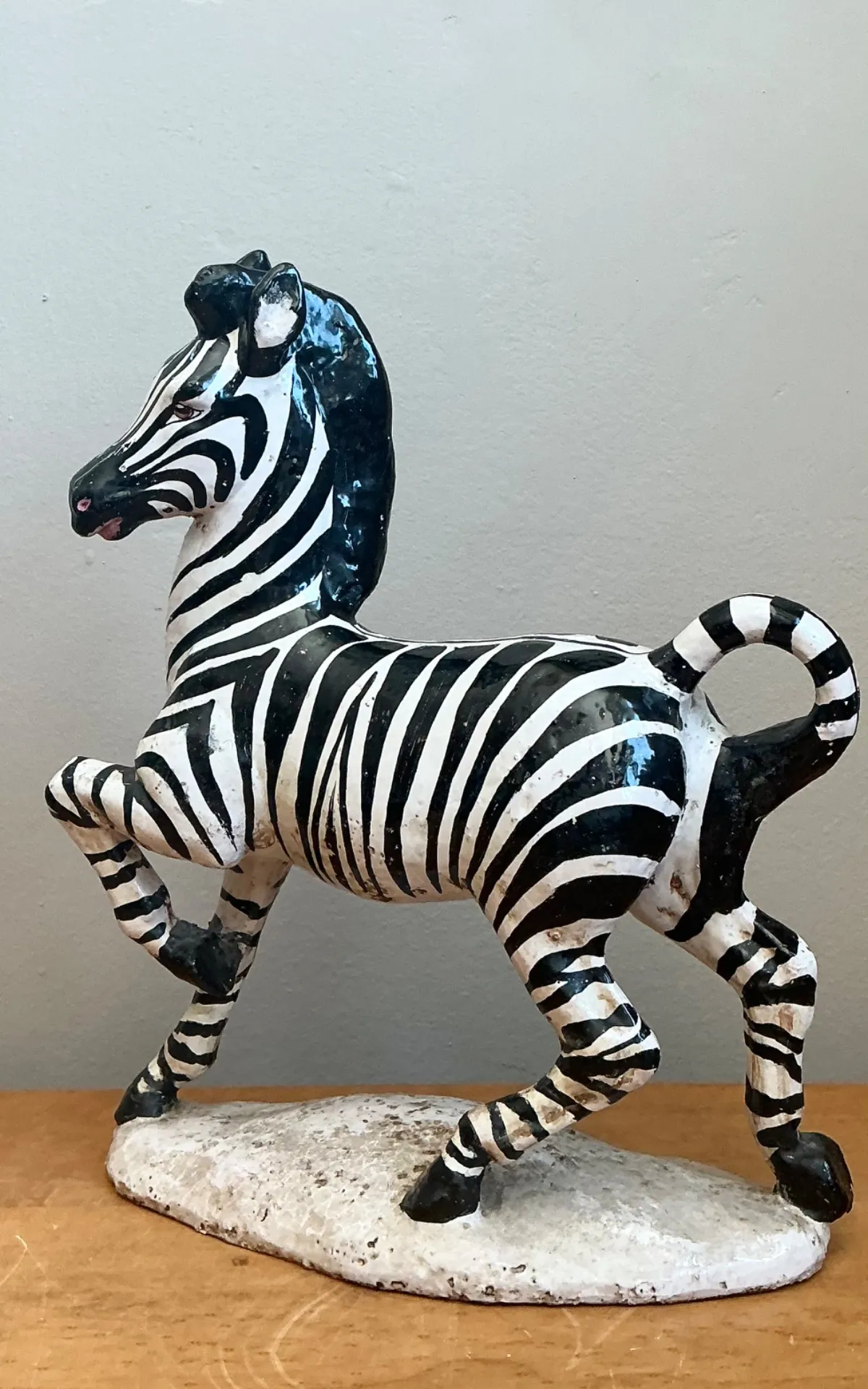 Vintage Italian Ceramic Zebra Sculpture — additional photo 6