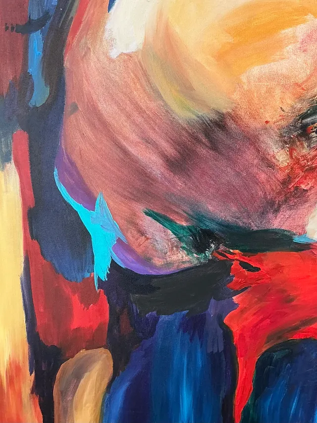 Vintage Abstract Expressionist Oil Painting on Canvas — additional photo 6