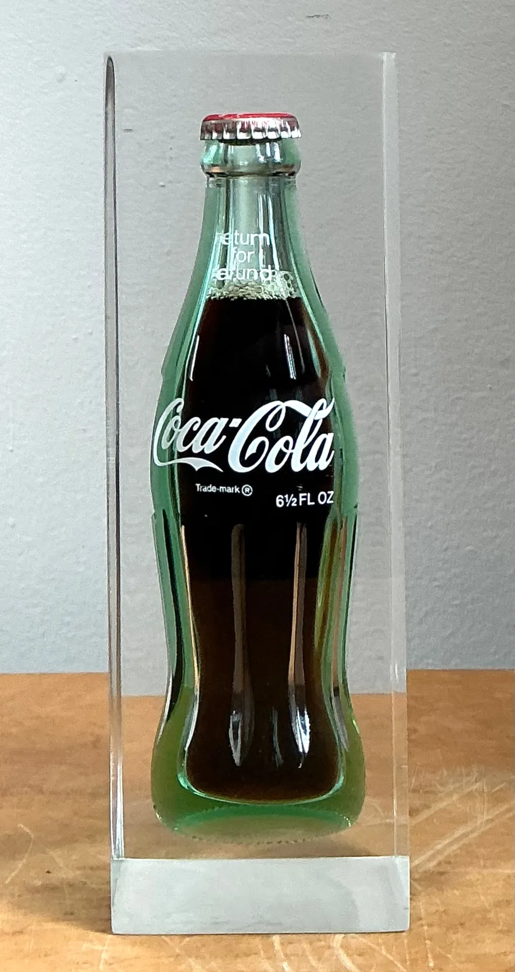 Vintage Coca-Cola Bottle in Lucite Block — additional photo 3